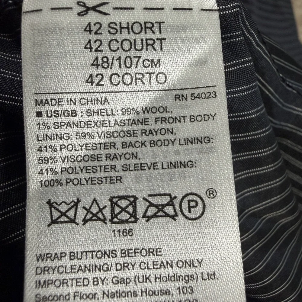 Banana Republic Blazer 42S Blue Marzotto Super 120'S Standard Fit Suit Jacket